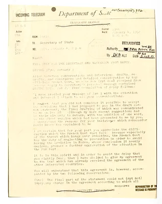 Telegram from David K. E. Bruce to Secretary of State Dean Acheson