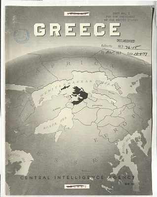 Report, Central Intelligence Agency, Greece, Situation Report 10