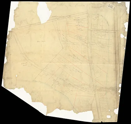 [Plan of part of Boston bounded by Eliot, Washington, and Pleasant streets showing landownership in the late 17th century]