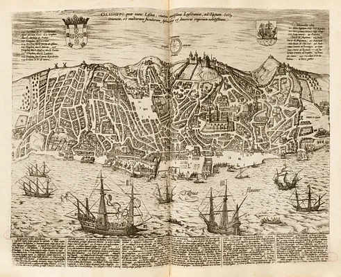 Olissippo quae nunc Lisboa ciuitas amplissima Lusi taniae, ad Tagum, toti Orientis, et multarum insularum Aphricaeque et Americae emporium nobilissimum