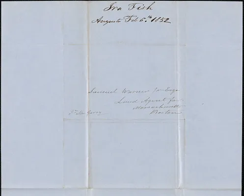 Ira Fish to Samuel Warner, 6 February 1852