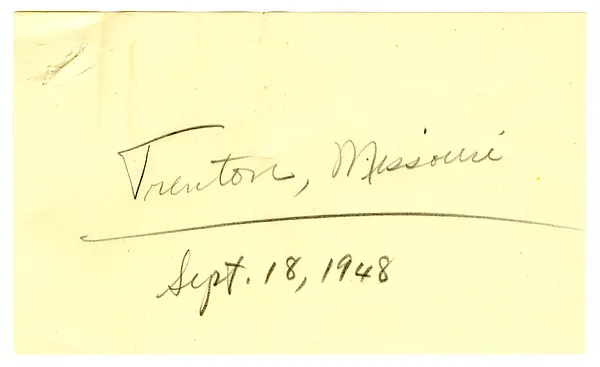Press Release, Speech of President Harry S. Truman, Trenton, Missouri