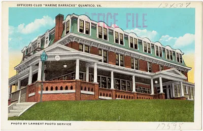 Officers Club, "Marine Barracks," Quantico, VA.