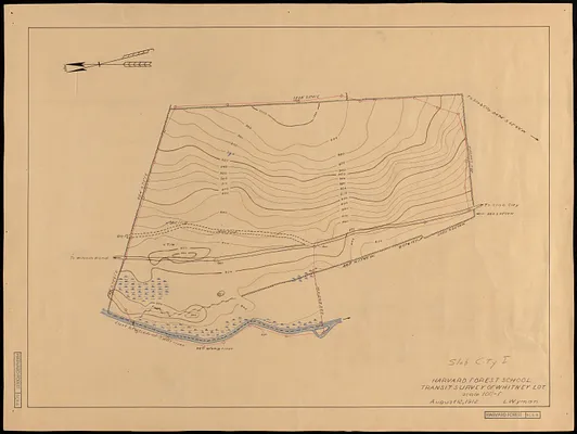 Harvard Forest School Transit Survey of Whitney Lot (Slab City I) August 12, 1912