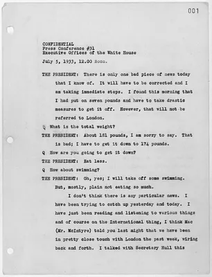 The Thirty-First Press Conference of President Franklin D. Roosevelt
