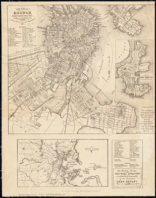 New map of Boston, comprising the whole city with the new boundariess of the wards