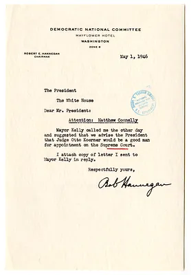 Memorandum from Robert Hannegan to President Harry S. Truman