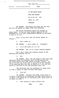 Press Secretary Briefings, 4/22/76
