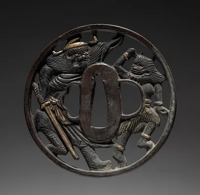 Sword Guard (Tsuba) with Zhong Kui (Shōki) the Demon Queller