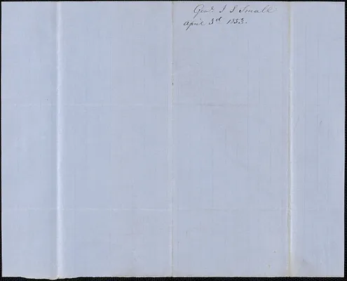 Isaac S. Small to Samuel Warner, 3 April 1853