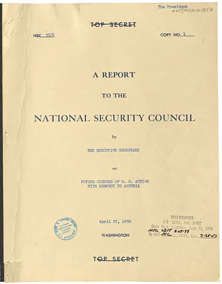 National Security Council Report 38/5, Report to the National Security Council by the Executive Secretary on Future Courses of United States Action with Respect to Austria