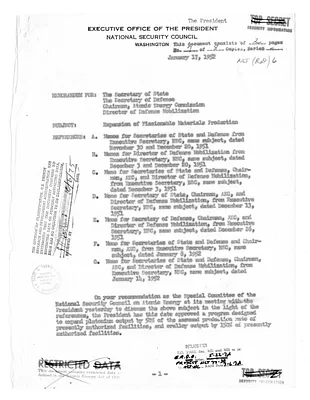 Memorandum from James Lay, Jr. to the Secretary of State, the Secretary of Defense, the Chairman of the Atomic Energy Commission, and the Director of Defense Mobilization