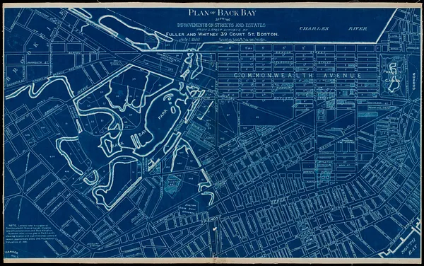 Plan of Back Bay showing improvements on streets and estates
