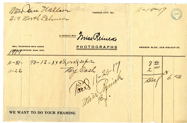 Bill from Miss Reineke