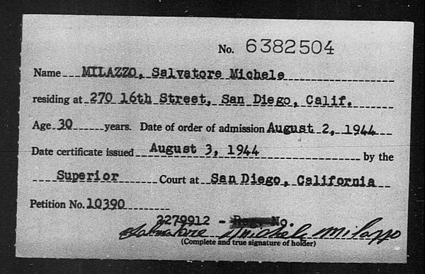 Milazzo, Salvatore Michele - 1944