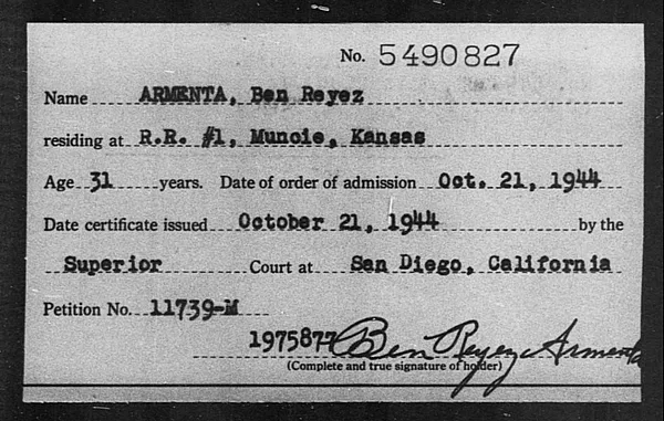 Armenta, Ben Reyez - 1944