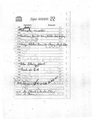 Lyndon Johnson's 1958 Desk Diary, beginning 8/22/1958
