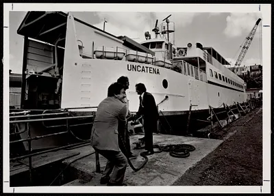 Shipyards: Overhaul of ferry Uncatena at Boston Marine Works, Bethlehem Yard, East Boston