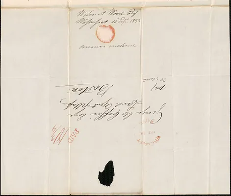 Wilmot Wood to George Coffin, 10 Setpemeber 1833