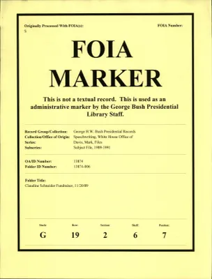 Claudine Schneider Fundraiser 11/20/89 [OA 8748]