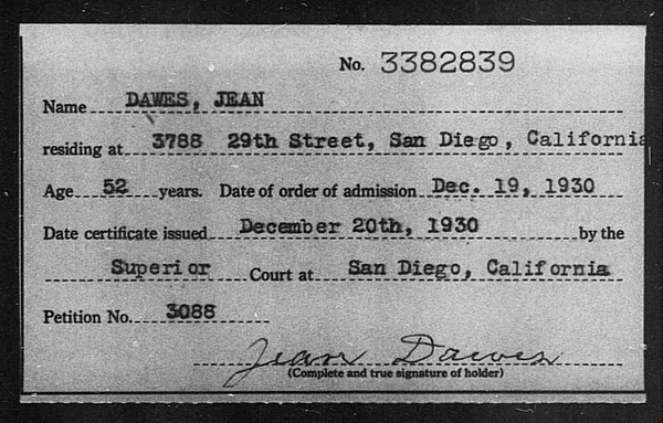 Dawes, Jean - 1930