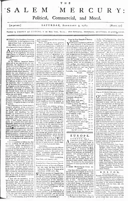The Salem Mercury: Political, Commercial, and Moral