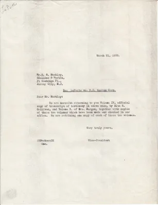 Letters Sent to E.A. Markley, March 21, 1935