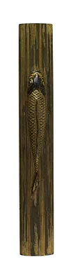 Kozuka with a Carp Leaping a Waterfall