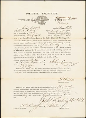 John Croawley enlistment record