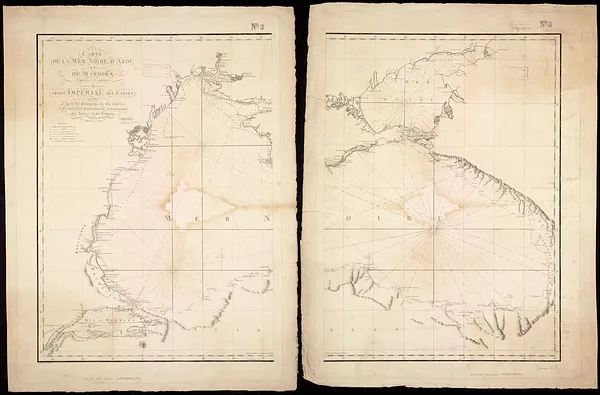Carte de la mer noire, d'Azof et de Marmora