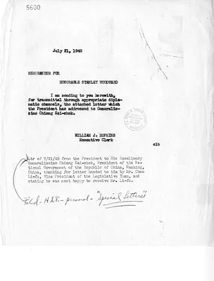 Memorandum from William J. Hopkins to Stanley Woodward