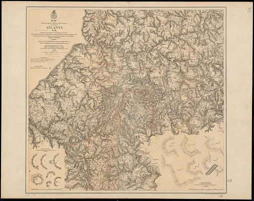 Map illustrating the military operations in front of Atlanta, Ga