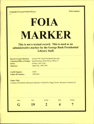 [Alaskan Oil] Pipeline [Research Materials Collected by Peggy Dooley, Research Assistant] [OA 6900] [4]