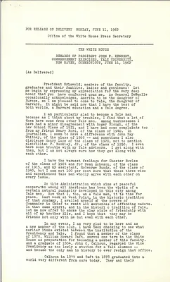 Address at Yale University, 11 June 1962