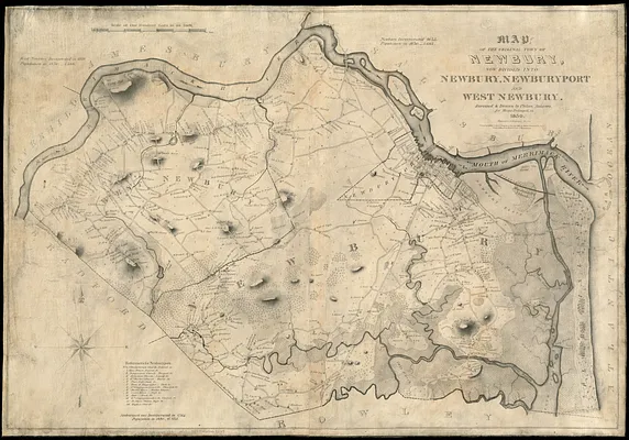 Map of the original town of Newbury, now divided into Newbury, Newburyport and West Newbury