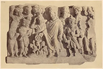 Sculpted panel with religious or royal figures