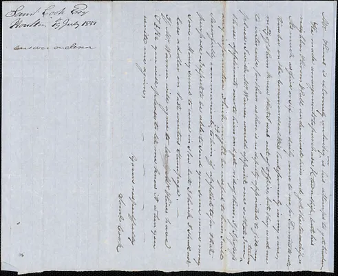 Samuel Cook to George Coffin, 19 July 1851