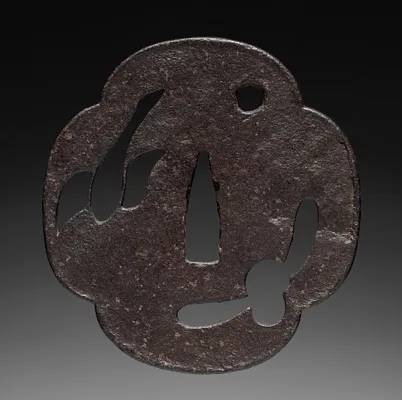 Sword Guard (Tsuba) with Geese and Moon