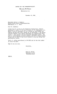 Transition Office: Congressional Correspondence: D (1 of 2)