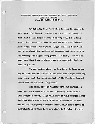 Extemporaneous remarks at Dennison, Texas