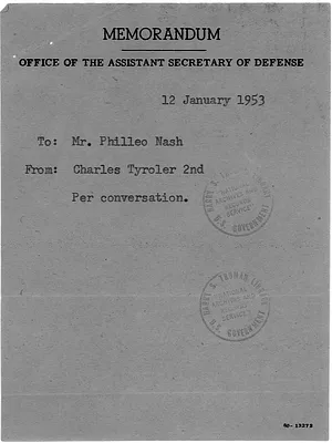 Memorandum from Charles Tyroler II to Philleo Nash with Attachment