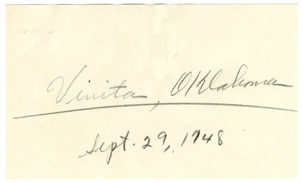 Press Release, Speech of President Harry S. Truman, Vinita, Oklahoma
