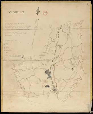 Plan of Woburn made by Bartholomew Richardson, dated 1831