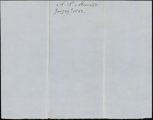 Samuel Warner to Anson P. Morrill, 29 January 1852