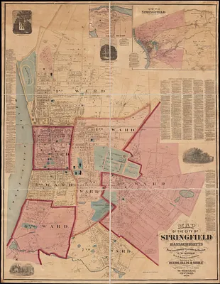 Map of the city of Springfield Massachusetts
