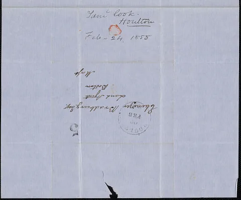 Samuel Cook to Ebenezer Bradbury Land Agent, 24 February 1855