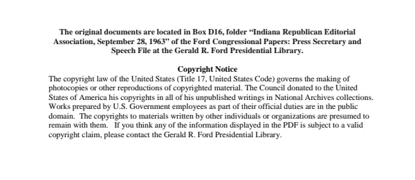 Indiana Republican Editorial Association, September 28, 1963