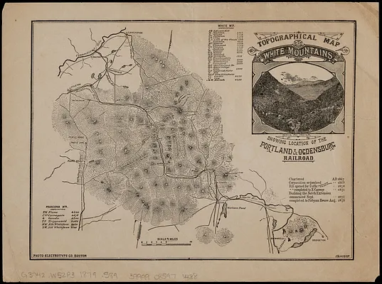 Topographical map of the White Mountains