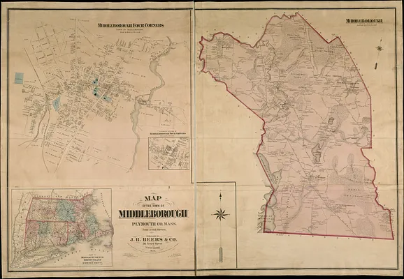 Map of the town of Middleborough