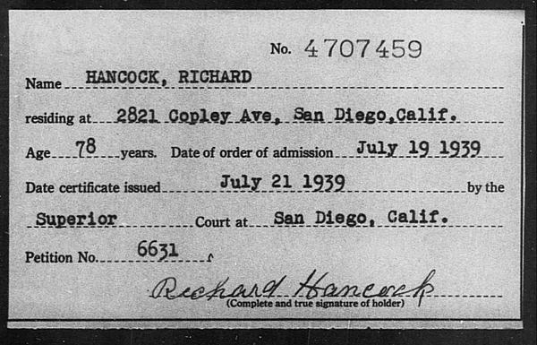 Hancock, Richard - 1939